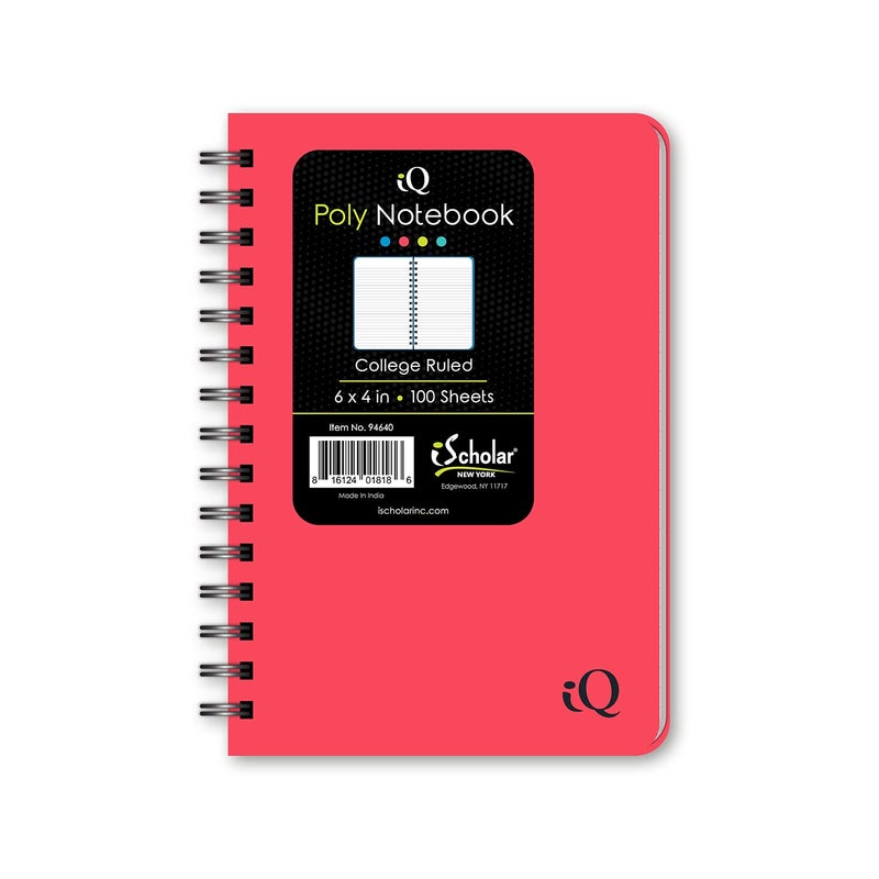 iScholar Double Wire Poly Memo Book  6 x 4  Side Open  Color will Vary (94640) - Image 1